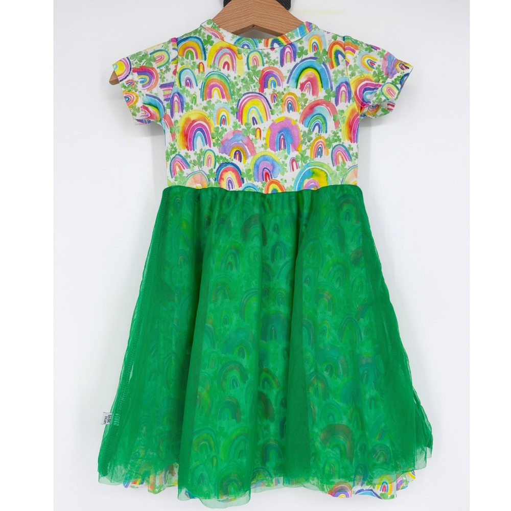 Birdie Bean Kids Dress Green 12-18 Months Rainbow Shamrock Tulle St Patricks Day